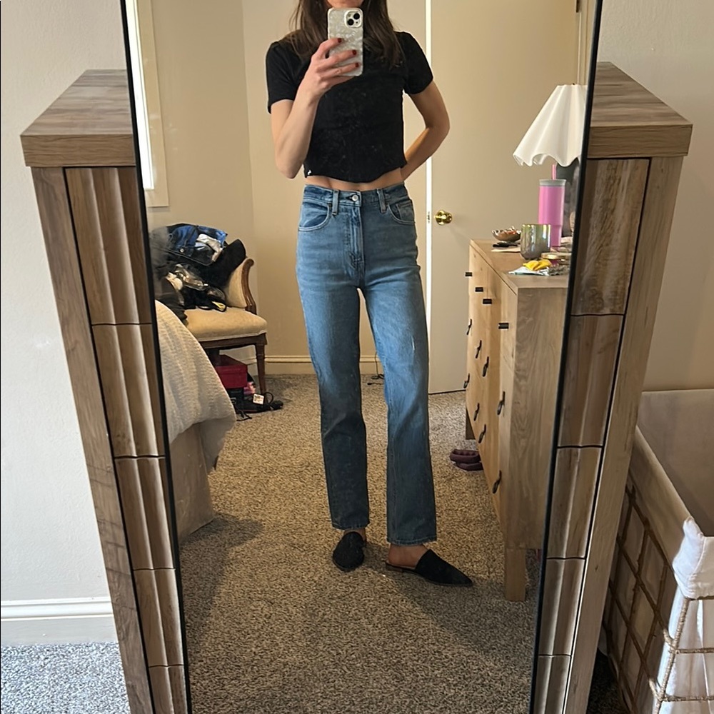Abercrombie 90s straight ultra high rise 24short